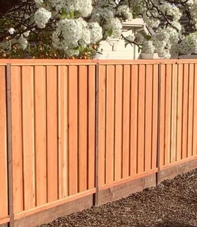 Picture of a brand new constructed wooden fence by A1 fence and decks